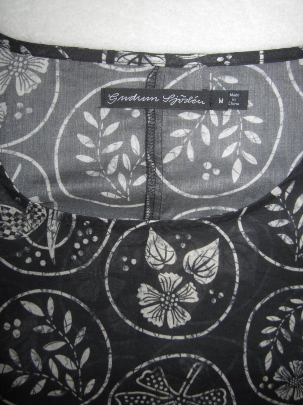 GUDRUN SJODEN Kimono Sleeve Fine Cotton Blouse Shirt Women's Medium Art-to Wear - Picture 7 of 12